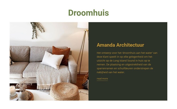Dream House interieur Website mockup