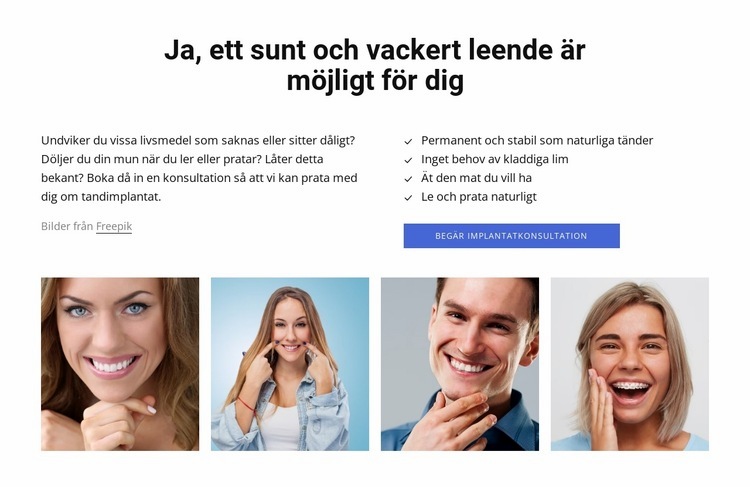 Friskt och vackert leende HTML-mall