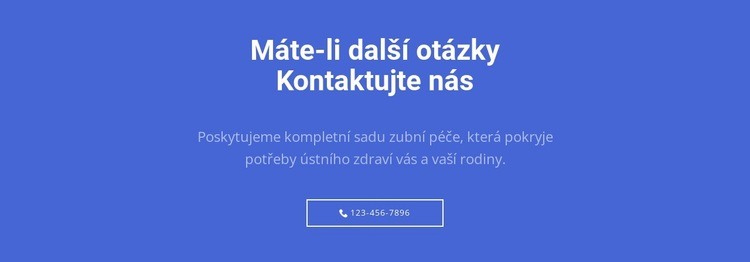 Text a tlačítko se zavolejte nám Šablona