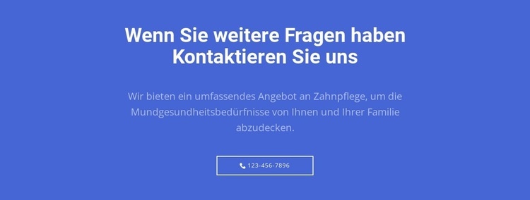 Text und Button mit Rufen Sie uns an Website design