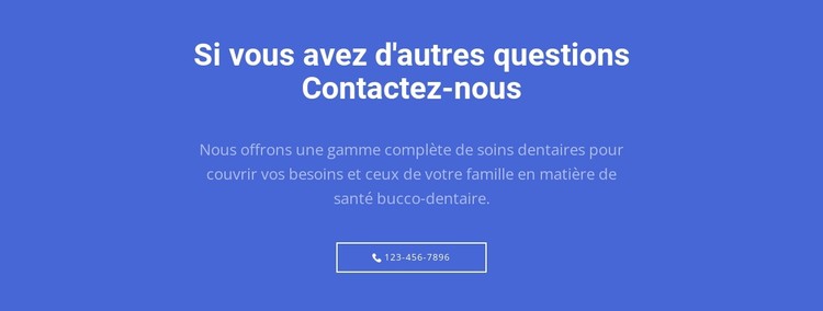 Texte et bouton avec appelez-nous Modèle CSS