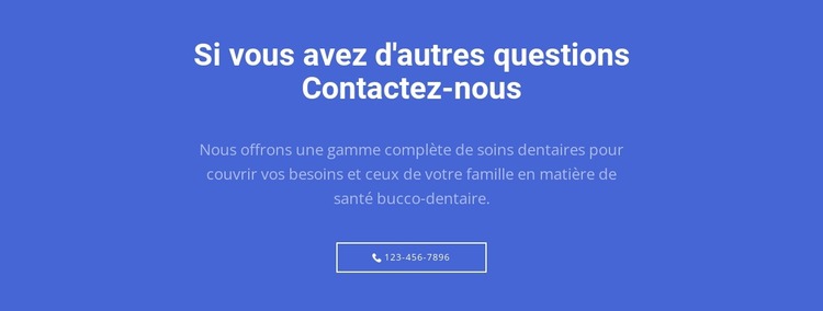 Texte et bouton avec appelez-nous Modèle Joomla