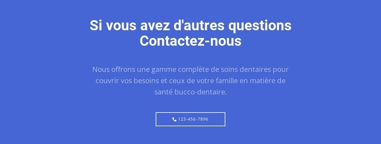 Texte et bouton avec appelez-nous Modèle