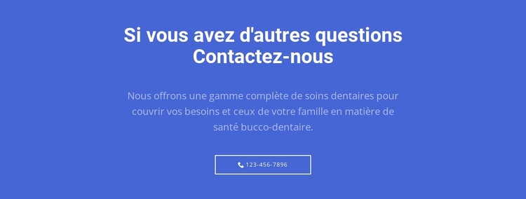 Texte et bouton avec appelez-nous Modèle de site Web