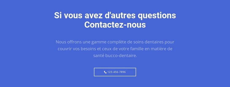 Texte et bouton avec appelez-nous Thème WordPress