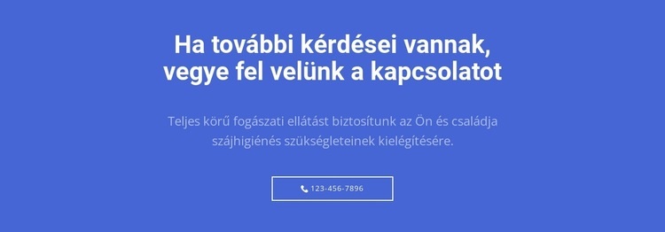 Szöveg és gomb hívjon minket HTML Sablon