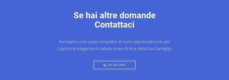 Testo e pulsante con chiamaci Progettazione di siti web