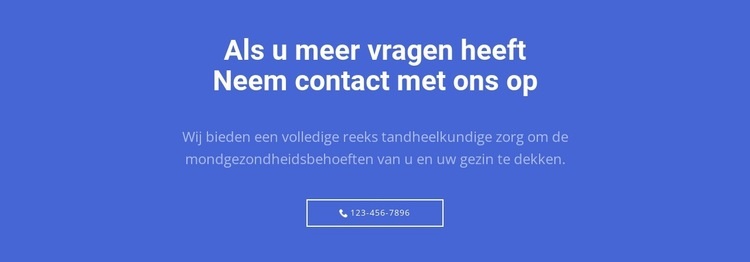 Tekst en knop met bel ons Website Builder-sjablonen