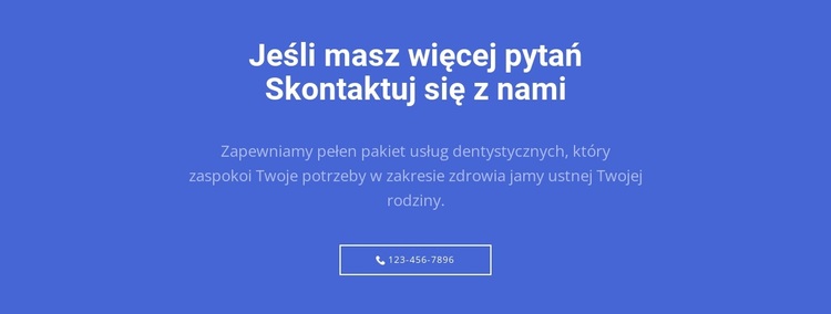 Tekst i przycisk z zadzwoń do nas Motyw WordPress