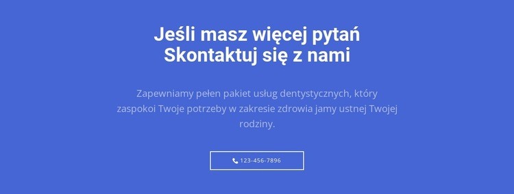 Tekst i przycisk z zadzwoń do nas Projekt strony internetowej