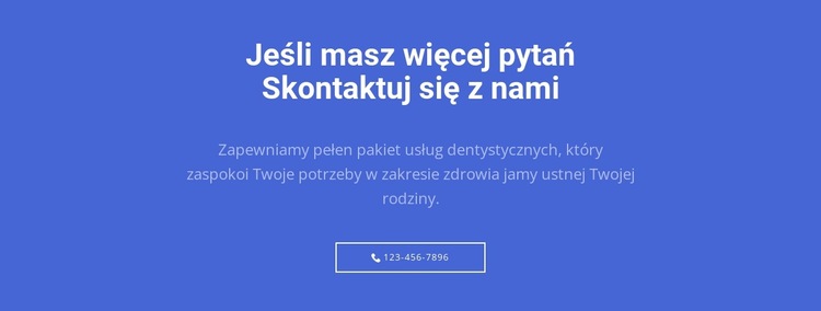 Tekst i przycisk z zadzwoń do nas Szablon witryny sieci Web