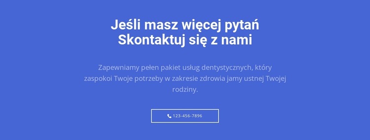 Tekst i przycisk z zadzwoń do nas Szablon Joomla