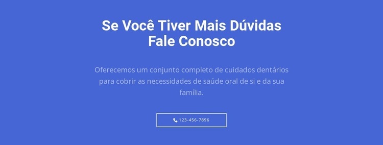 Texto e botão com ligue para nós Modelo de uma página