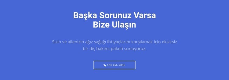 Metin ve düğme ile bizi arayın HTML5 Şablonu