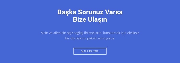 Metin ve düğme ile bizi arayın Web sitesi tasarımı