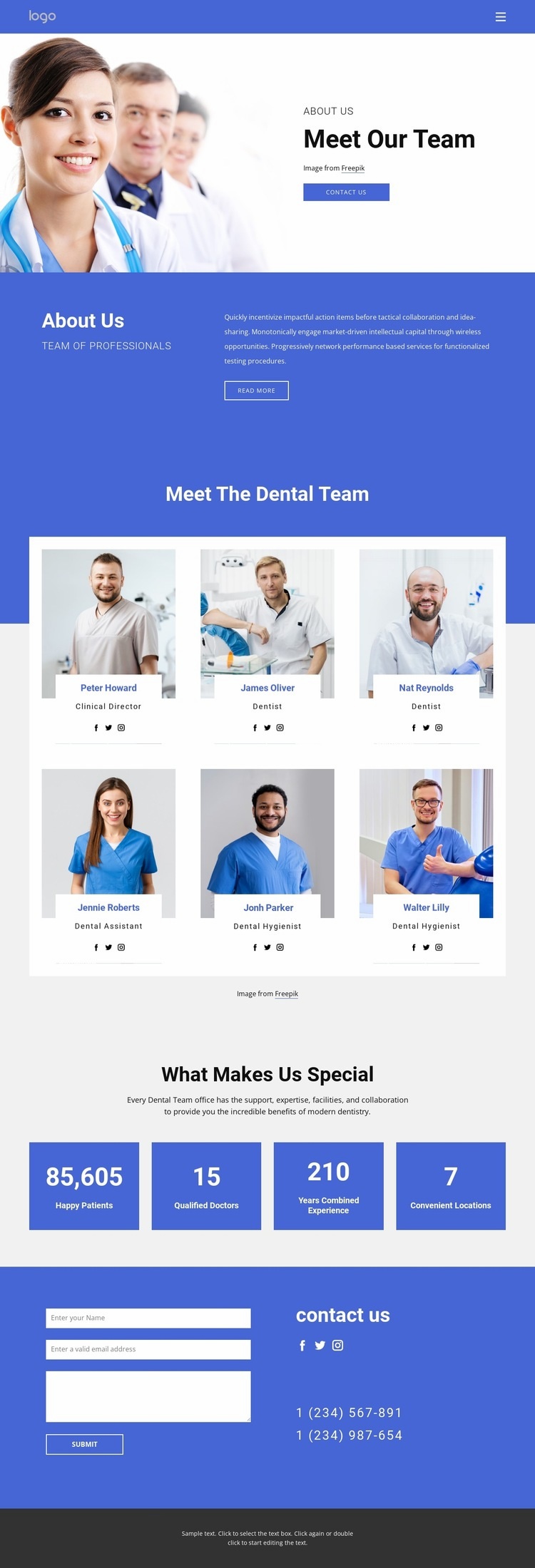We provide a full suite of dental care Homepage Design