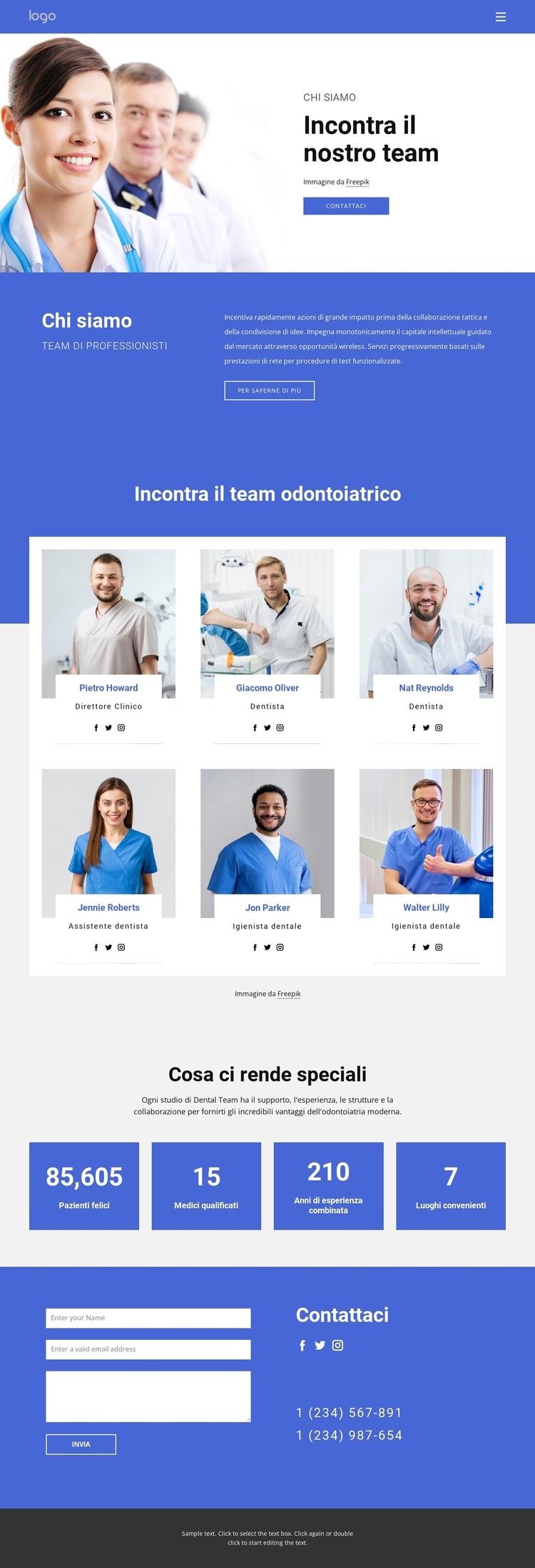 Forniamo una suite completa di cure dentistiche Mockup del sito web