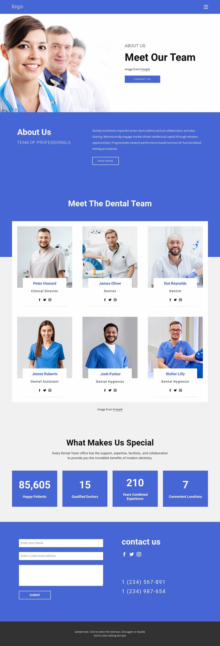 We provide a full suite of dental care Website Mockup