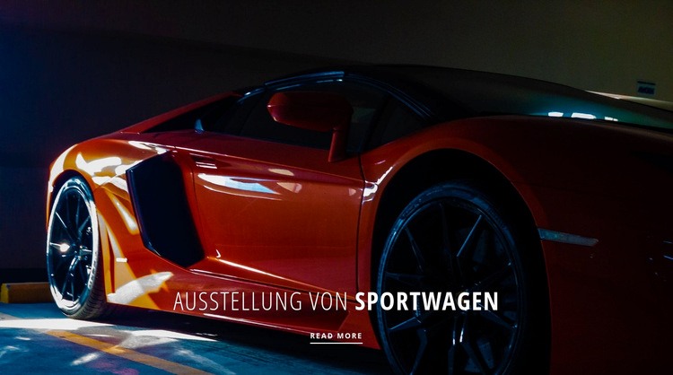 Ausstellung von Sportwagen Website Builder-Vorlagen