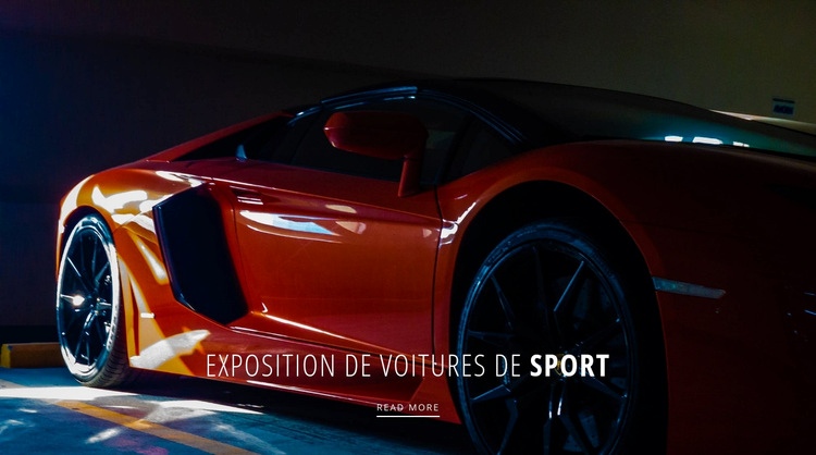 Exposition de voitures de sport Modèle d'une page