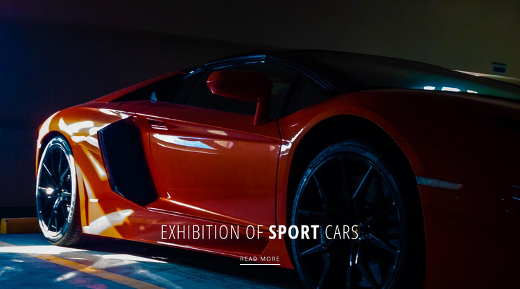 Exhibition of sport cars Homepage Design