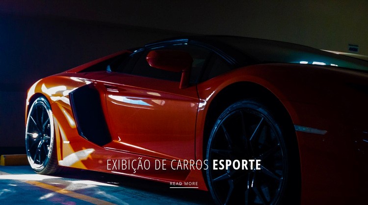 Exposição de carros esportivos Design do site