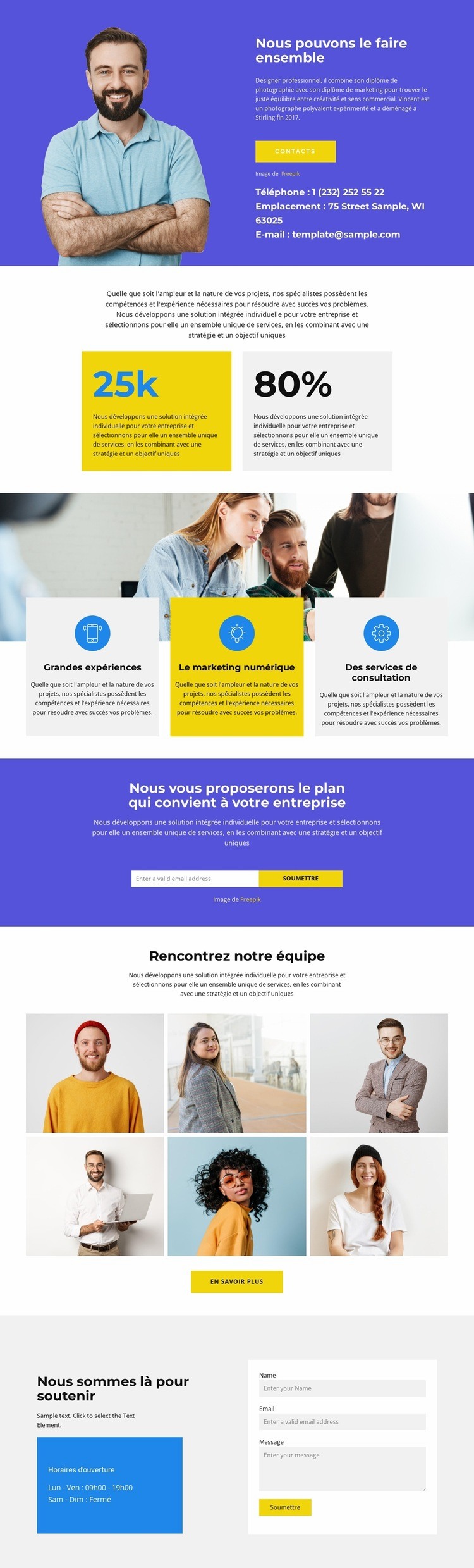 Charte de croissance Créateur de site Web HTML