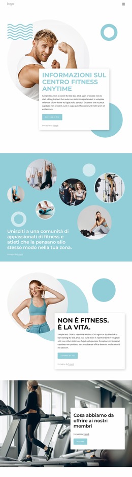 Informazioni Sul Centro Fitness Anytime - Modello Joomla Premium