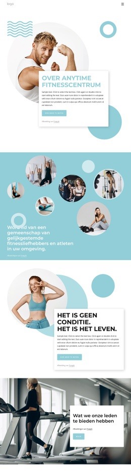 Over Anytime Fitnesscentrum - Één Pagina-Ontwerp