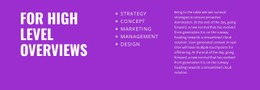 For High Level Overview HTML CSS Website Template