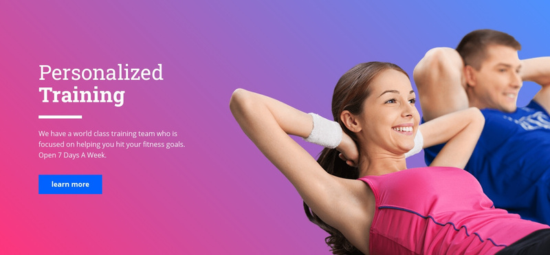  Personal fitness coach Web Page Design