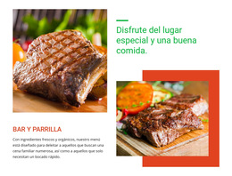 Menú Y Comida Del Restaurante: Plantilla De Sitio Web Sencilla