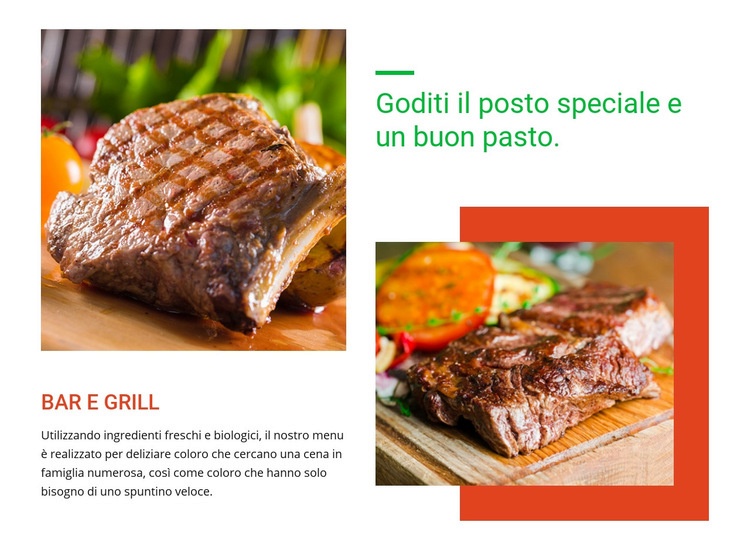 Cibo e menu del ristorante Progettazione di siti web