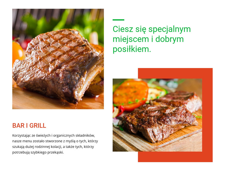 Jedzenie w restauracji i menu Motyw WordPress