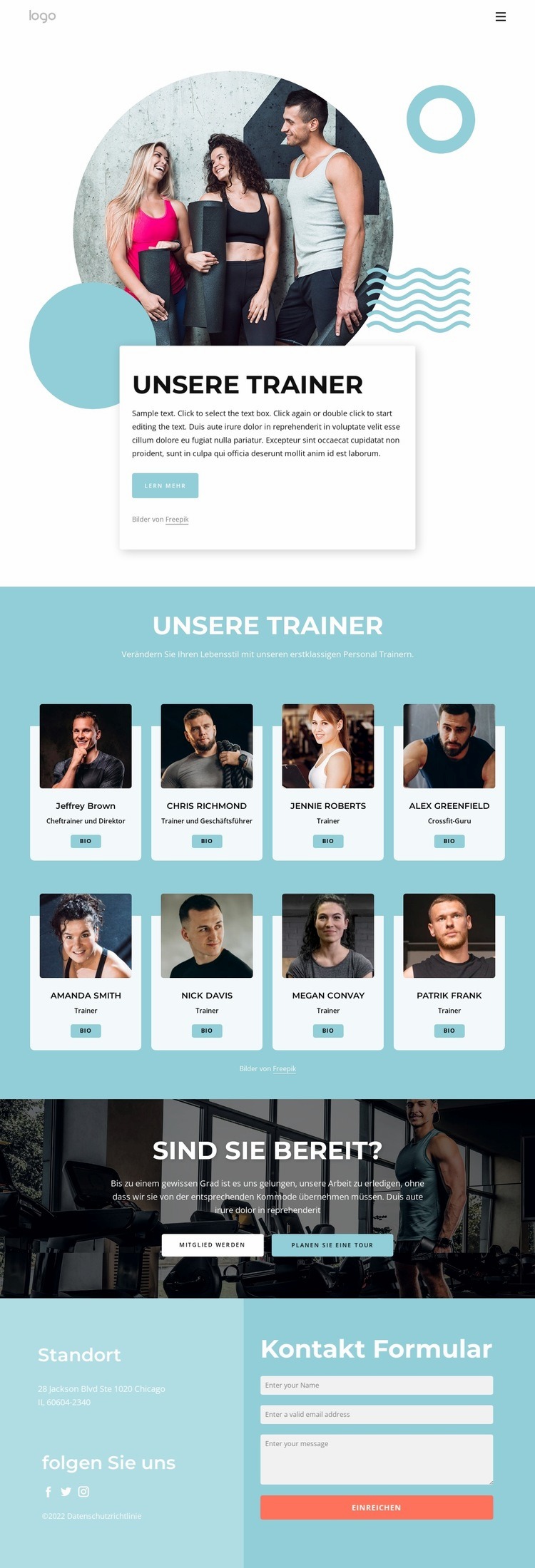 Unsere Trainer Landing Page