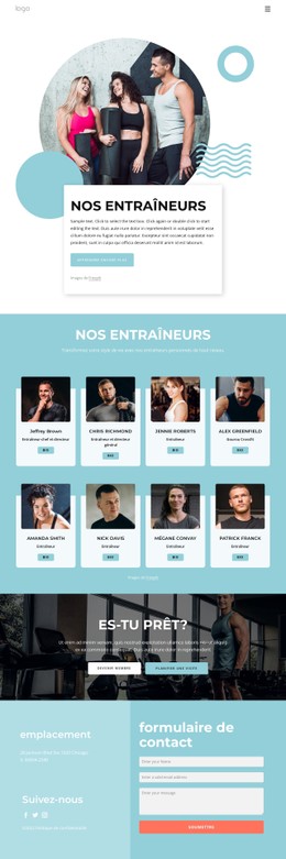 Page Web Pour Nos Entraîneurs