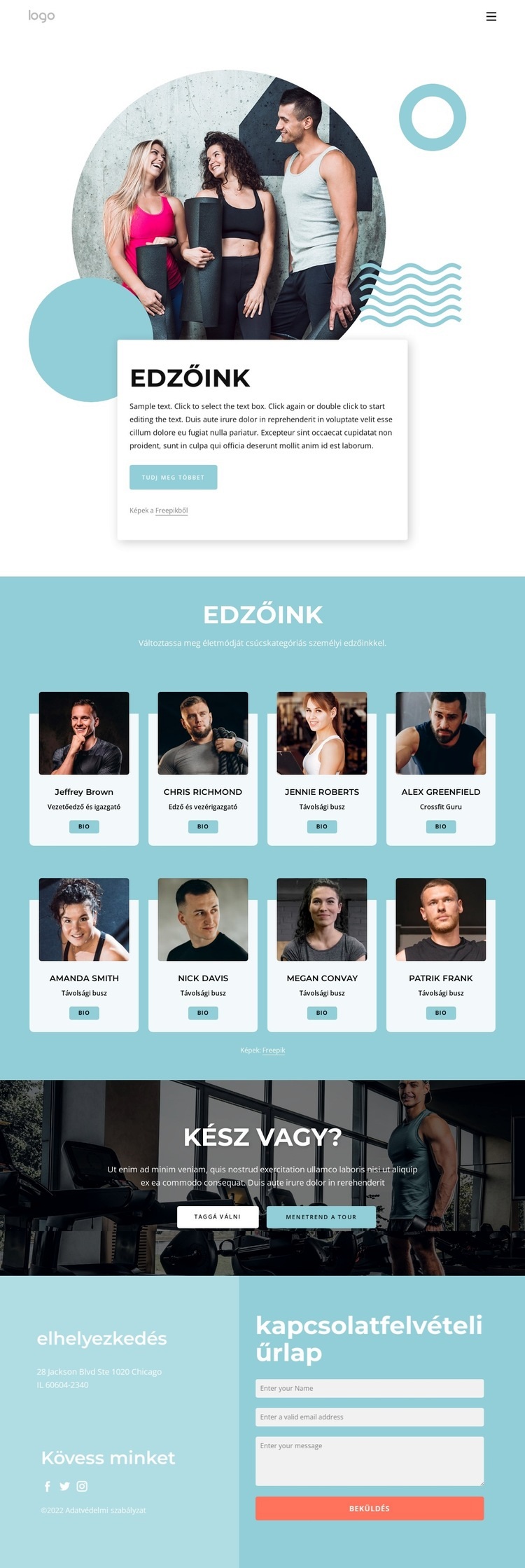 Edzőink HTML Sablon