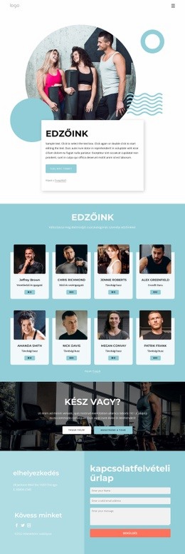 Reszponzív Websablon A Következőhöz: Edzőink