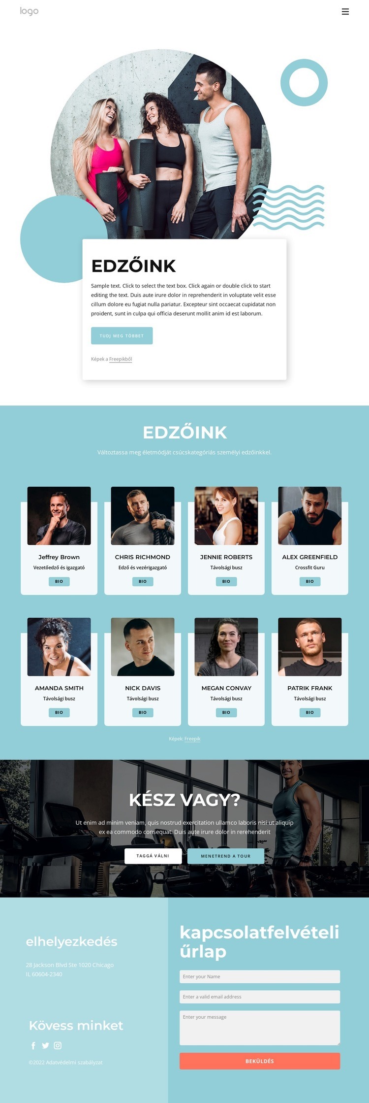 Edzőink Weboldal sablon