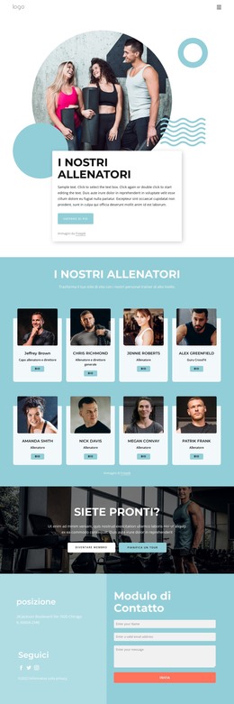 I Nostri Allenatori - Modello HTML E CSS