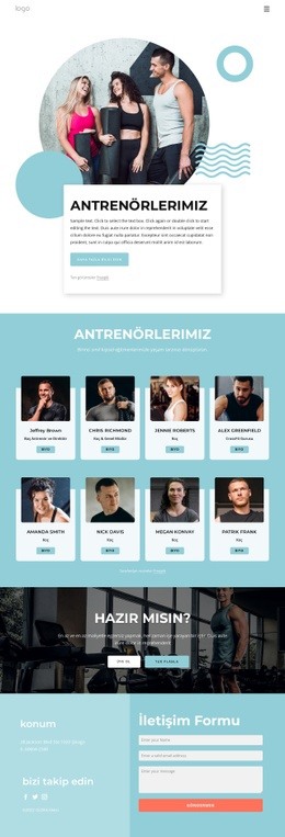 Antrenörlerimiz - Free HTML Website Builder