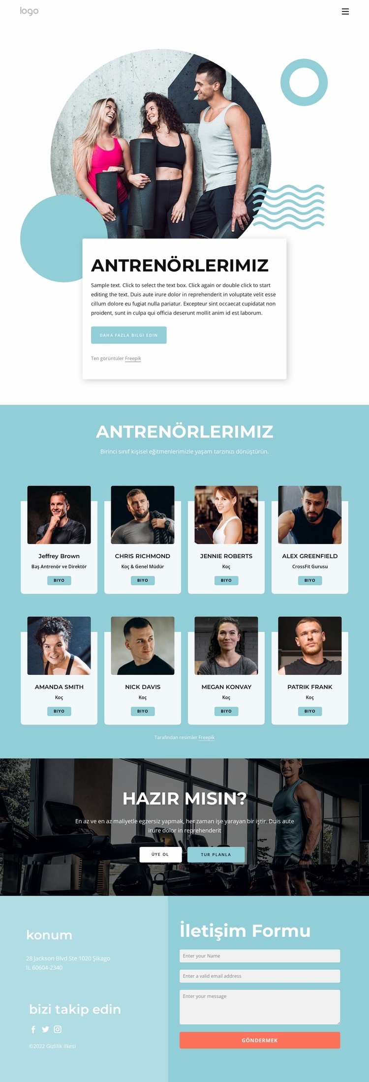 Antrenörlerimiz Html Web Sitesi Oluşturucu