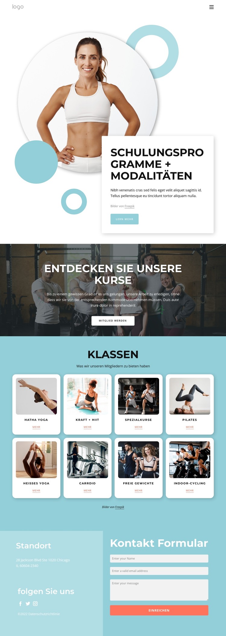 Trainingsprogramme CSS-Vorlage