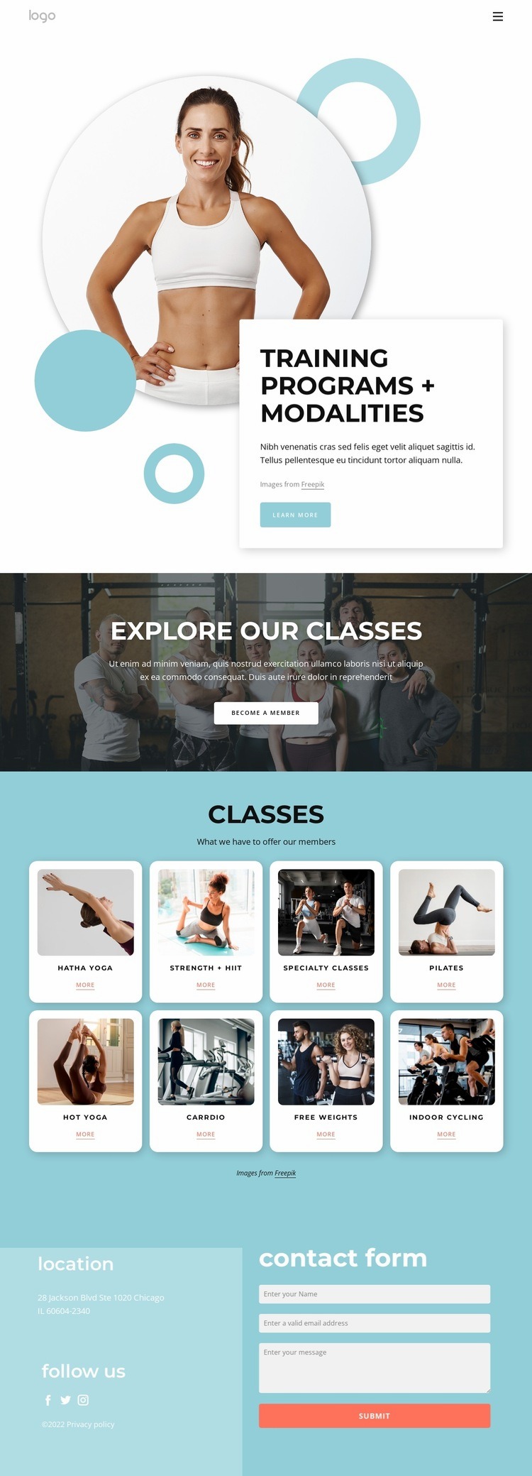 Training programs Homepage Design