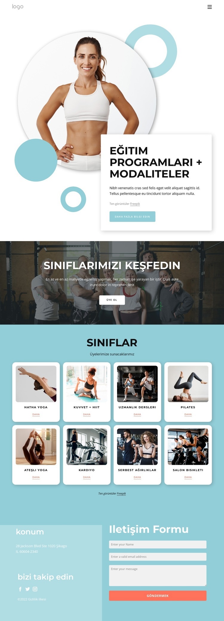 Eğitim programları Web Sitesi Mockup'ı