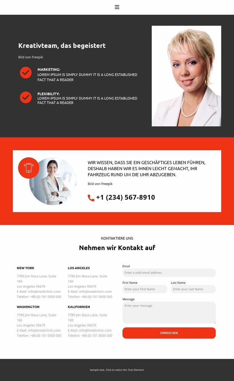 Komm und bleib Website Builder-Vorlagen