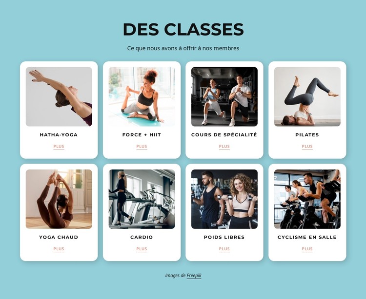 Nos classes Modèle CSS