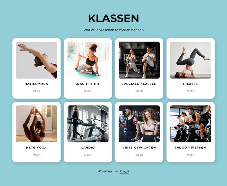 Onze klassen Website Builder-sjablonen