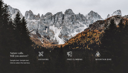 Ice Climbing - Single Page Website Template