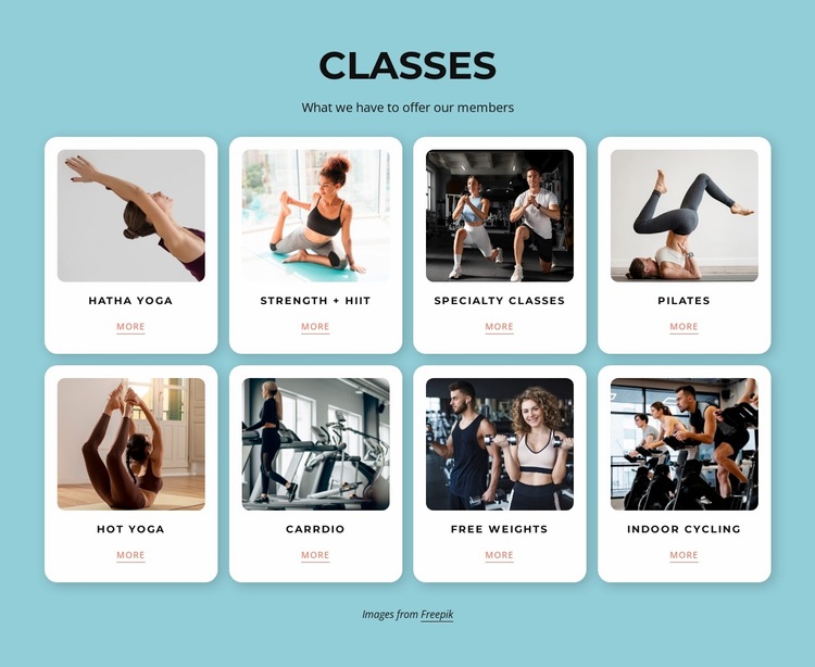 Our classes Website Builder Templates